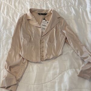 Zara Cream Blouse Top